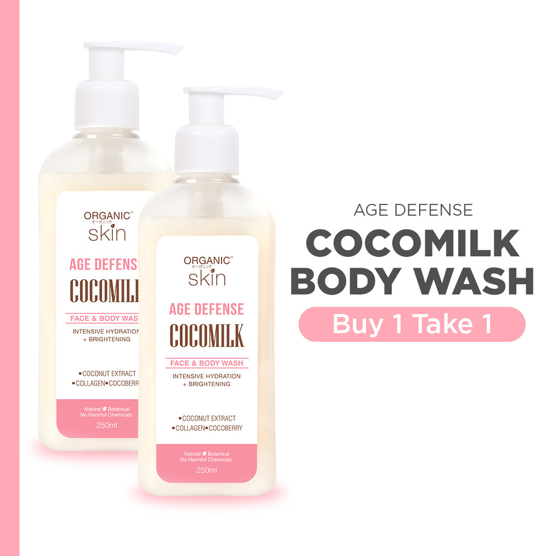 Organic Skin Japan Age Defense Coco Milk Face & Body Wash 250ml Bodywash with Collagen Set of 2