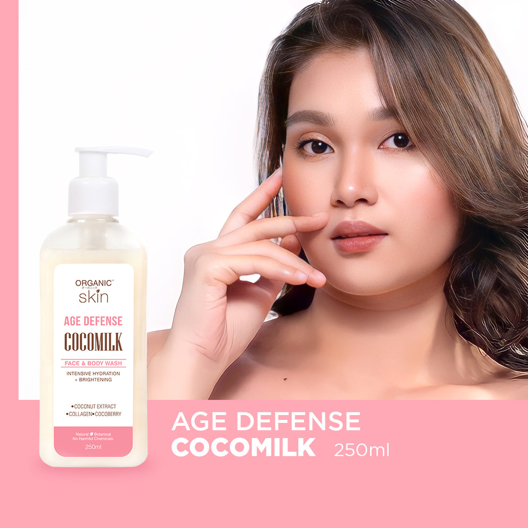 Organic Skin Japan Age Defense Coco milk Face & Body Wash 250ml Bodywash with Collagen Anti Aging