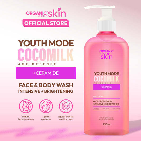 Organic Skin Japan Age Defense Coco milk Face & Body Wash 250ml Bodywash with Collagen Anti Aging