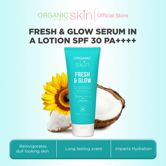 Organic Skin Japan Fresh & Glow 4x Intensive Whitening Serum in a Lotion with Vitamin C (250ml)