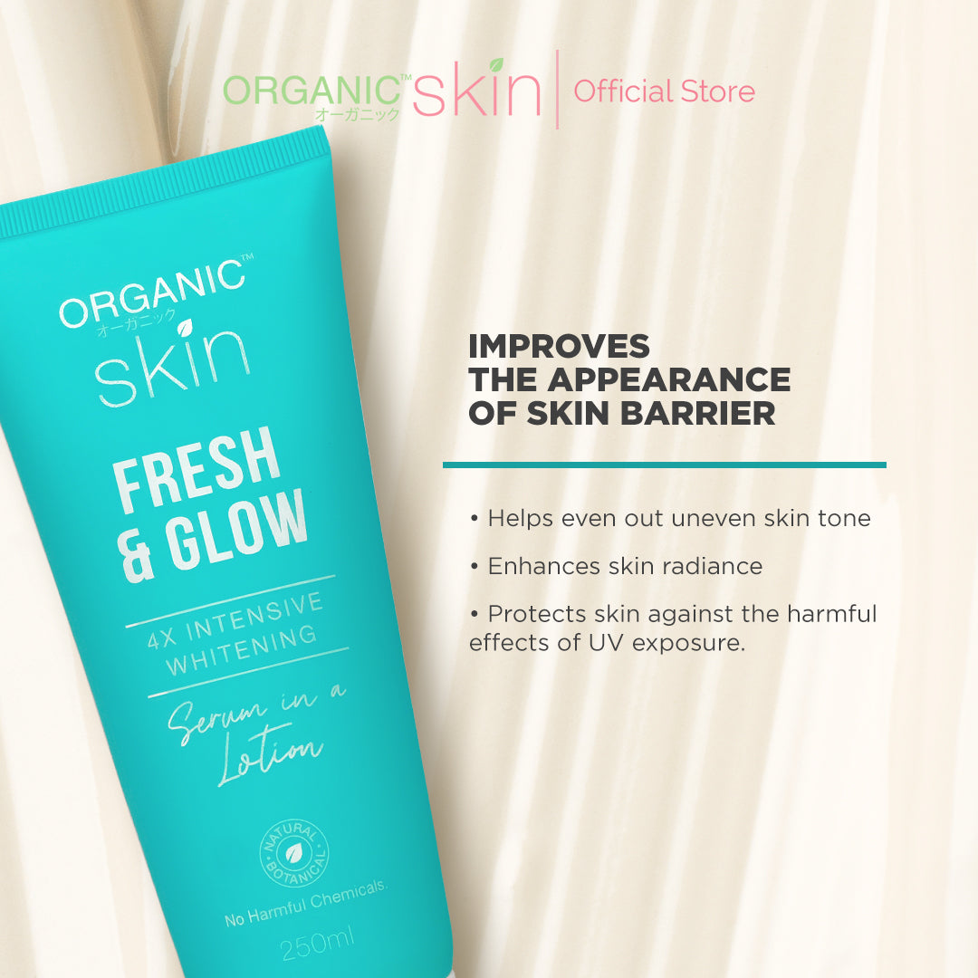 Organic Skin Japan Fresh & Glow 4x Intensive Whitening Serum in a Lotion (250ml) Set of 2