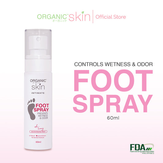 Organic Skin Japan Intimate Foot Spray 60ml with Tea Tree Oil Anti Sweat Antibacterial Anti Odor