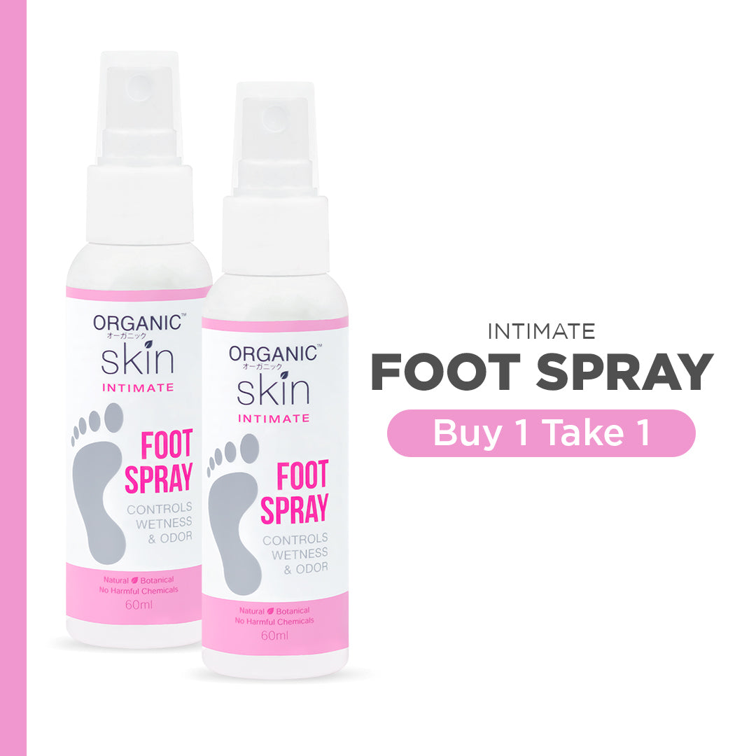 Organic Skin Japan Intimate Foot Spray 60ml with Tea Tree Oil Anti Sweat Anti Odor Set of 2