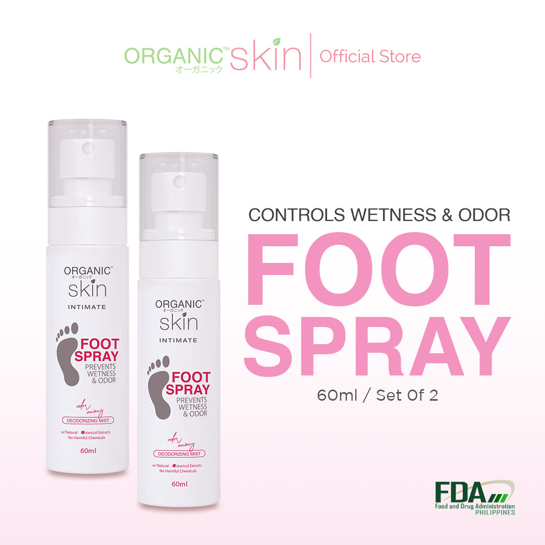 Organic Skin Japan Intimate Foot Spray 60ml with Tea Tree Oil Anti Sweat Anti Odor Set of 2