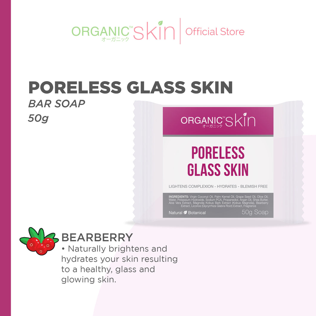 Organic Skin Japan Poreless Soap 50g Glass Skin Care Whitening Bar Face and Body Soap Travel Size Skin Care Lightening Dark Spot Remover Skin Brightening Bar Soap Personal Care Flash Sale Free Shipping on Sale Items