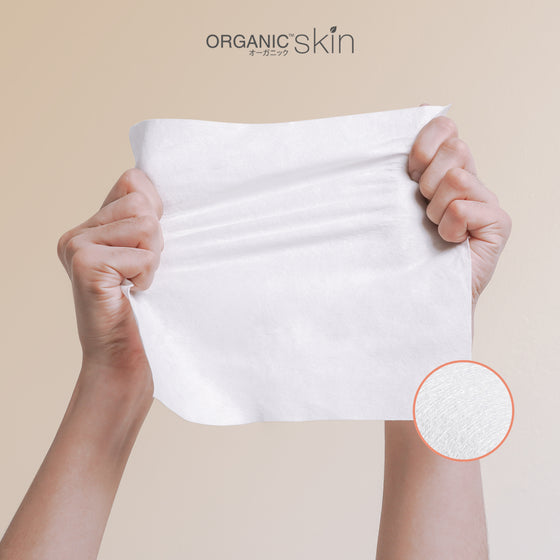 Organic Skin Japan 100% Pure Cotton Washable Cleansing Towel Pack of 3 Reusable Facial Tissue Wipes Skincare for face and Body