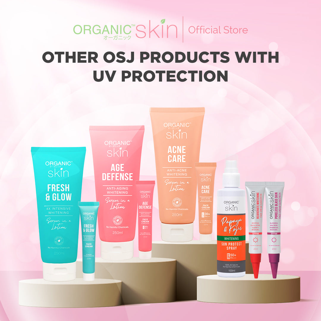 Organic Skin Japan Sun Protect Daily Sunscreen 50ml SPF 55 Sunblock All Skin Type Unscented Set of 2