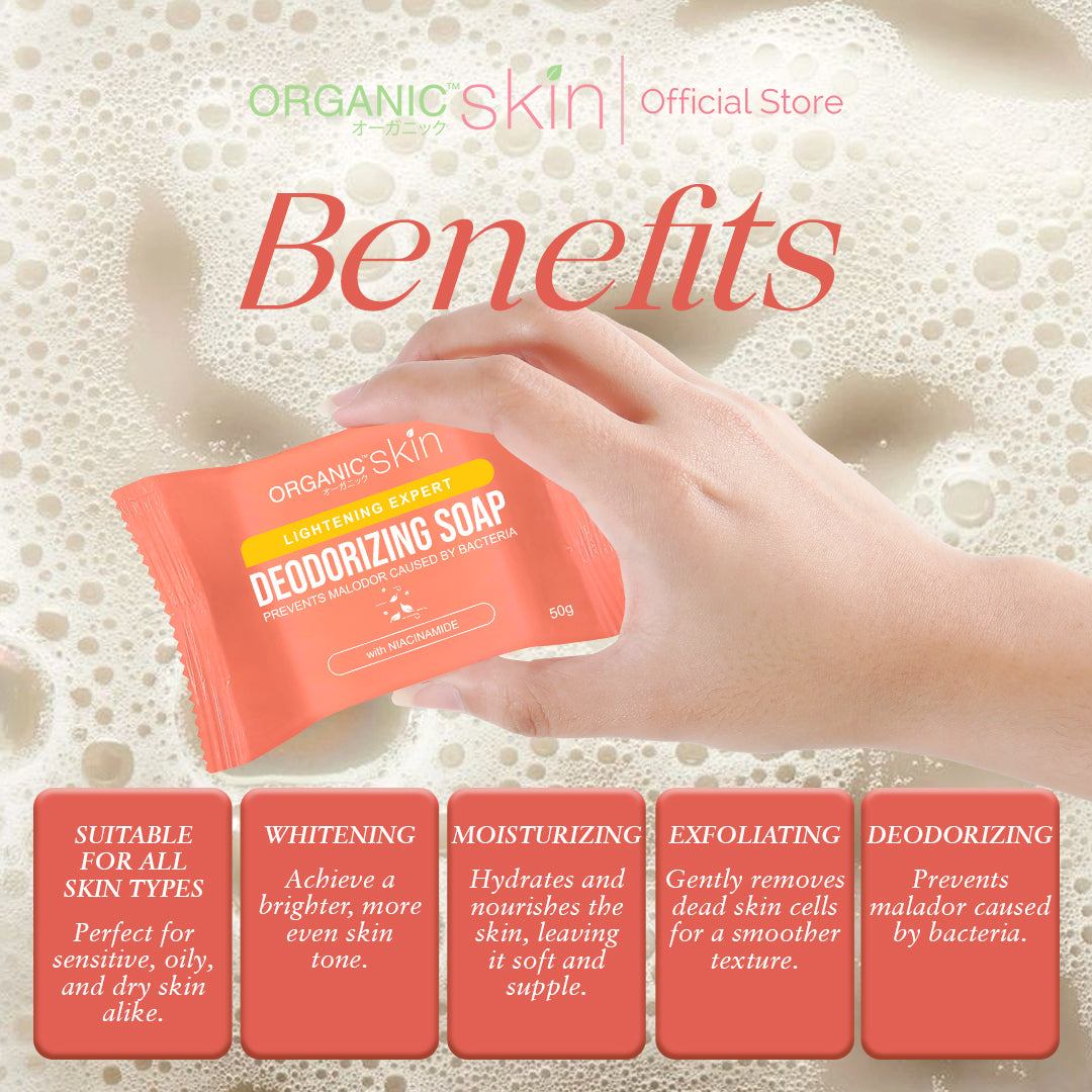 Organic Skin Japan Deodorizing Soap 50g Underarm Whitening Anti Odor Antiperspirant