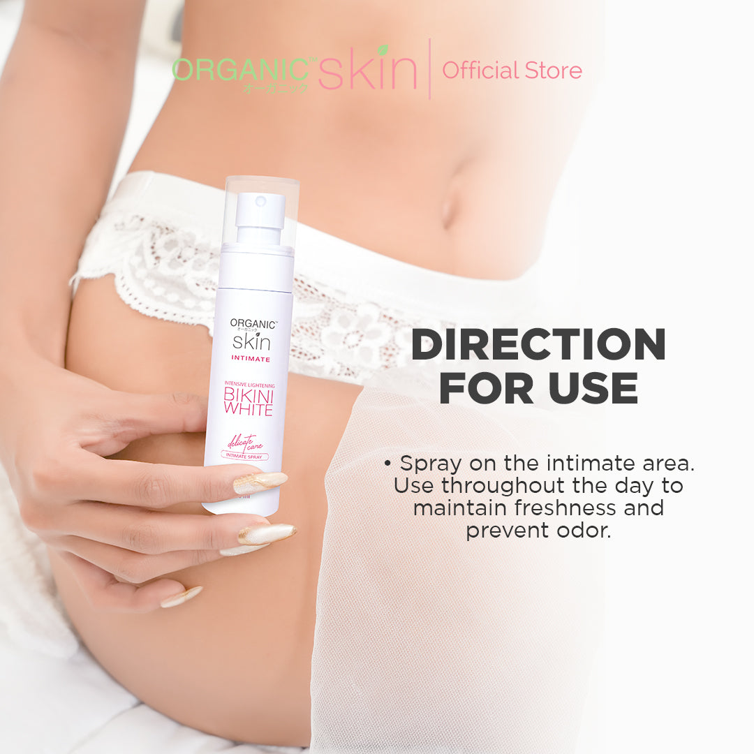 Organic Skin Japan Intimate Toner Spray 60ml Intensive Whitening Inner Thigh Area Lightening Toner