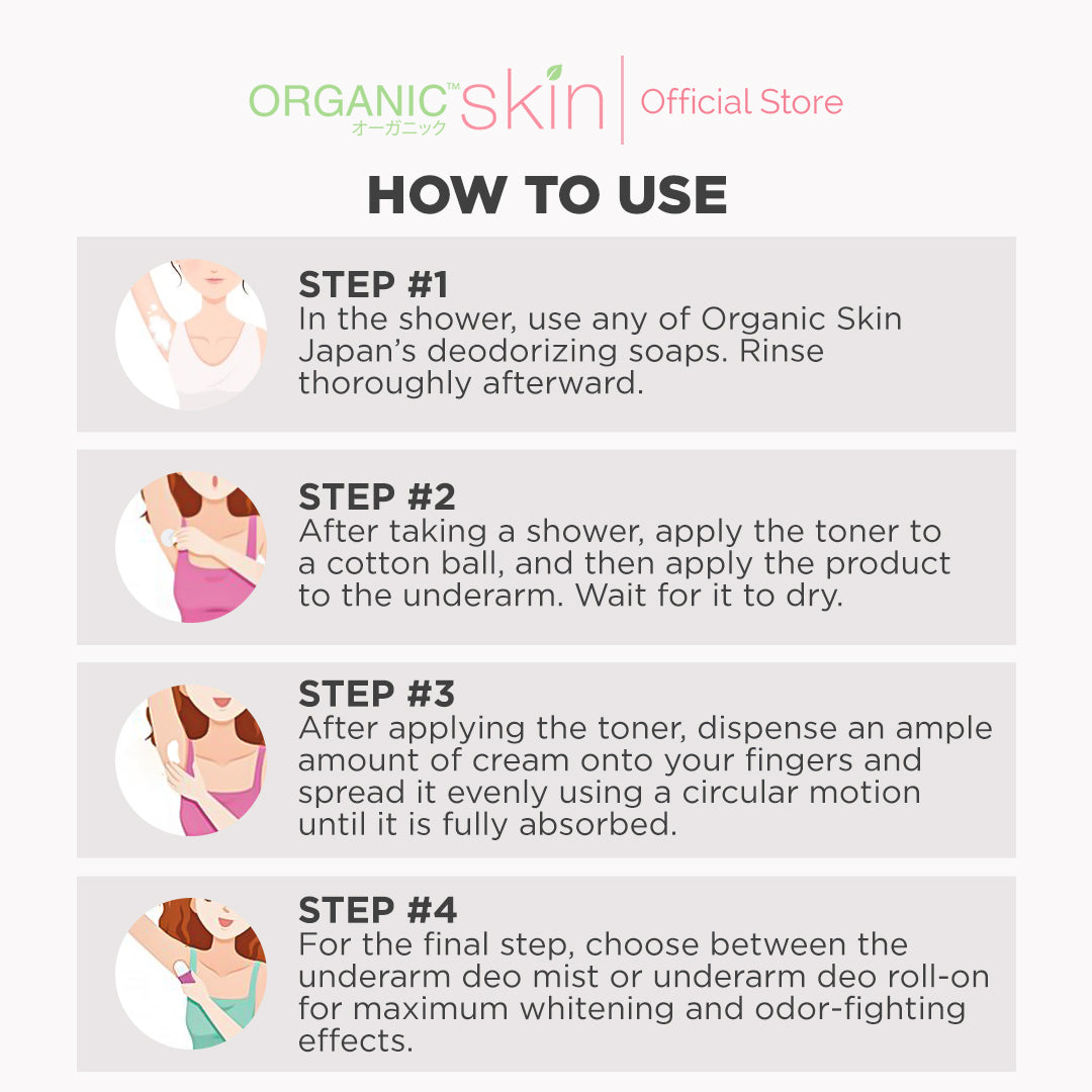 Organic Skin Japan Unscented Intensive Whitening Underarm Deodorant Deo Roll on for Sensitive Skin