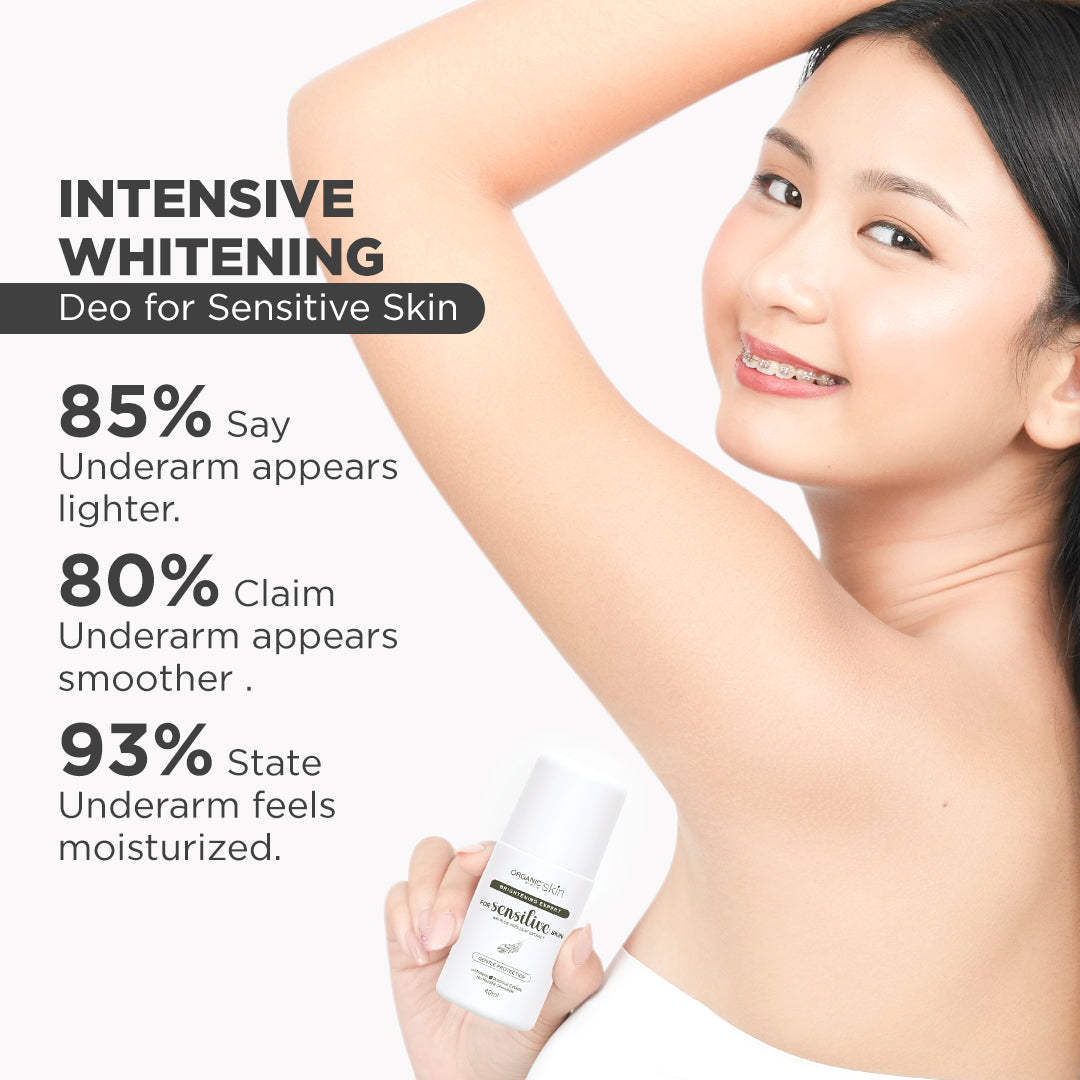 Organic Skin Japan Unscented Intensive Whitening Underarm Deodorant Deo Roll on for Sensitive Skin