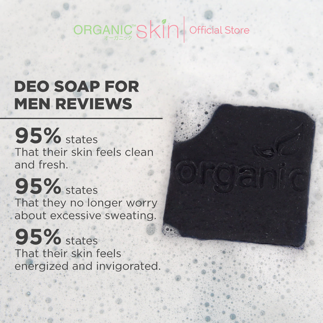 Organic Skin Japan Deodorizing Soap for Men 50g with Activated Charcoal Anti Odor Antiperspirant
