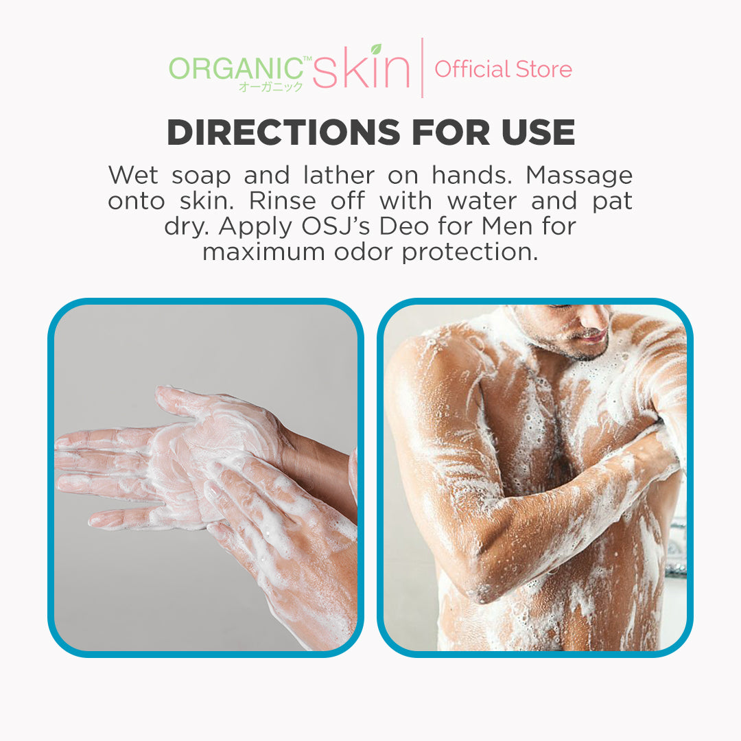 Organic Skin Japan Deodorizing Soap for Men 50g with Activated Charcoal Anti Odor Antiperspirant