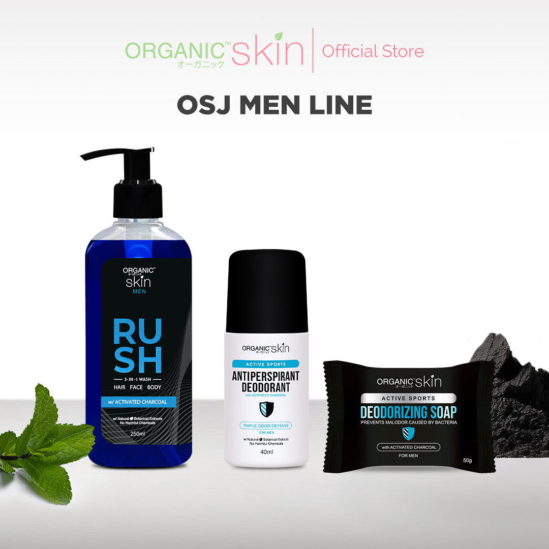Organic Skin Japan Deodorizing Soap for Men 50g with Activated Charcoal Anti Odor Antiperspirant