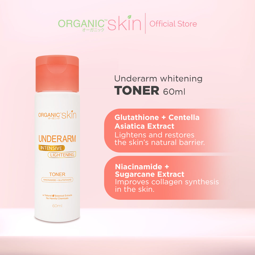 Organic Skin Japan Intensive Whitening Underarm Toner (60ml) Armpit Whitener with Sunflower Oil
