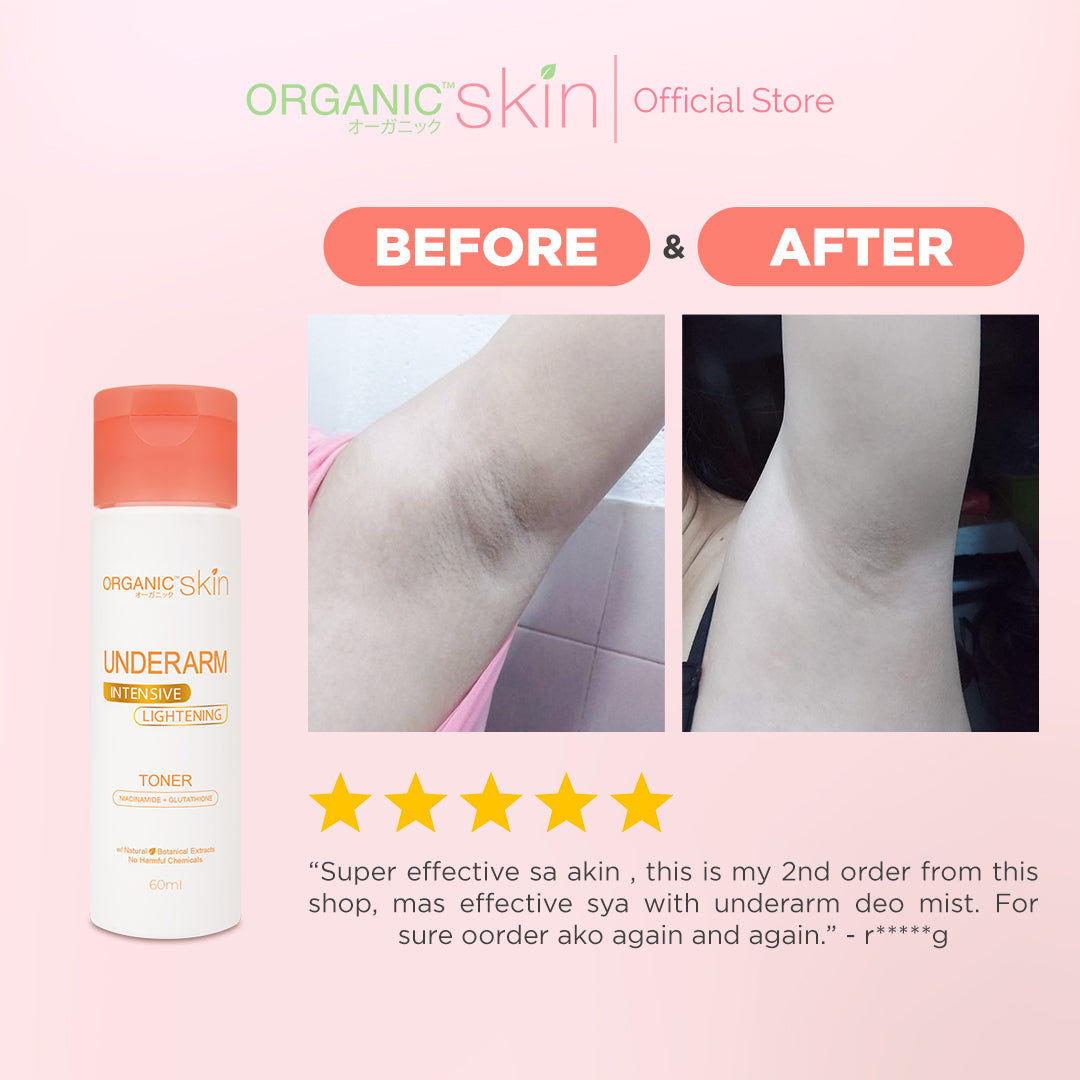 Organic Skin Japan Intensive Whitening Underarm Toner (60ml) Armpit Whitener with Sunflower Oil