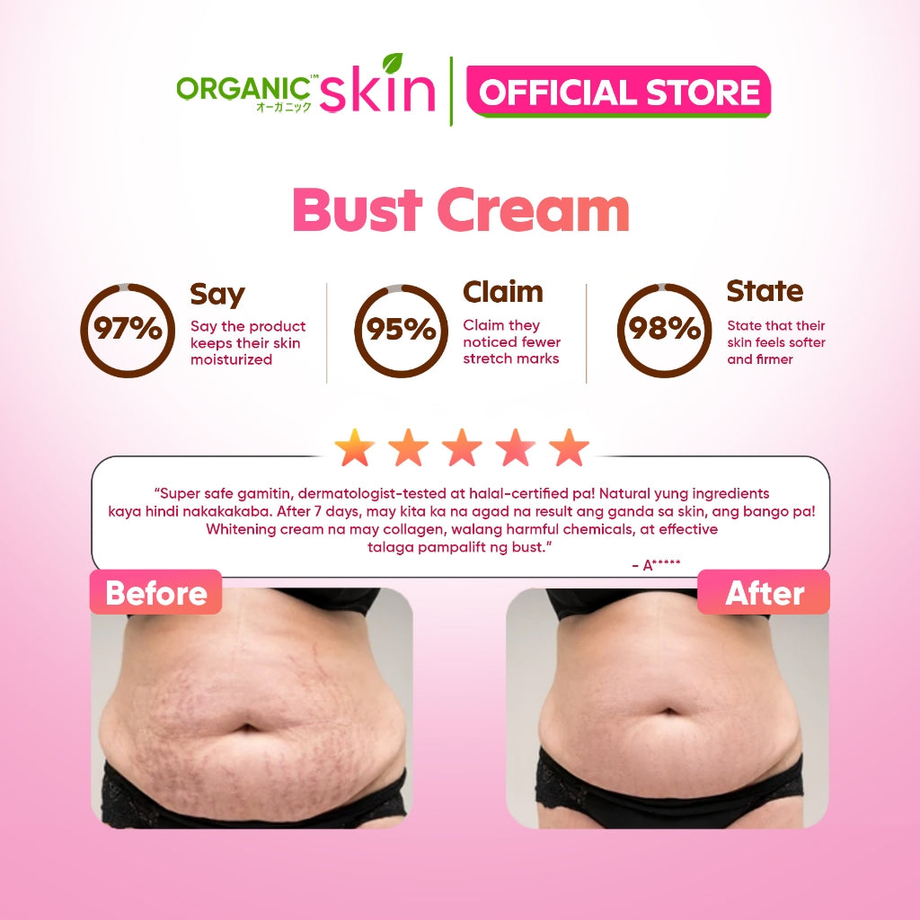 Organic Skin Japan Bust Cream 50ml Whitening cream with Collagen bust lifting cream Set of 2