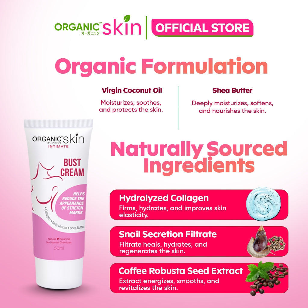 Organic Skin Japan Bust Cream 50ml Whitening cream with Collagen bust lifting cream Set of 2