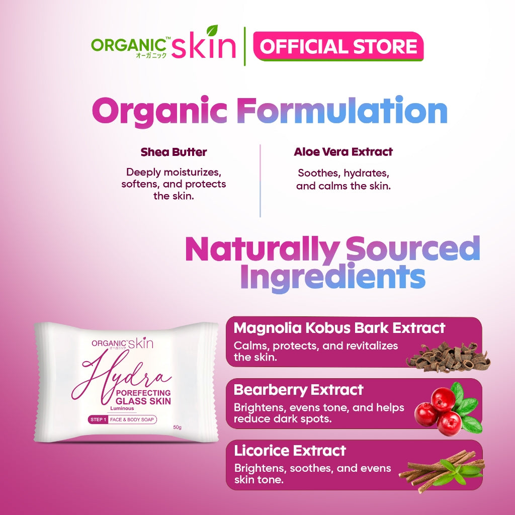 Organic Skin Japan Poreless Soap 50g Glass Skin Care Whitening Bar Face and Body Soap Travel Size Skin Care Lightening Dark Spot Remover Skin Brightening Bar Soap Personal Care Flash Sale Free Shipping on Sale Items