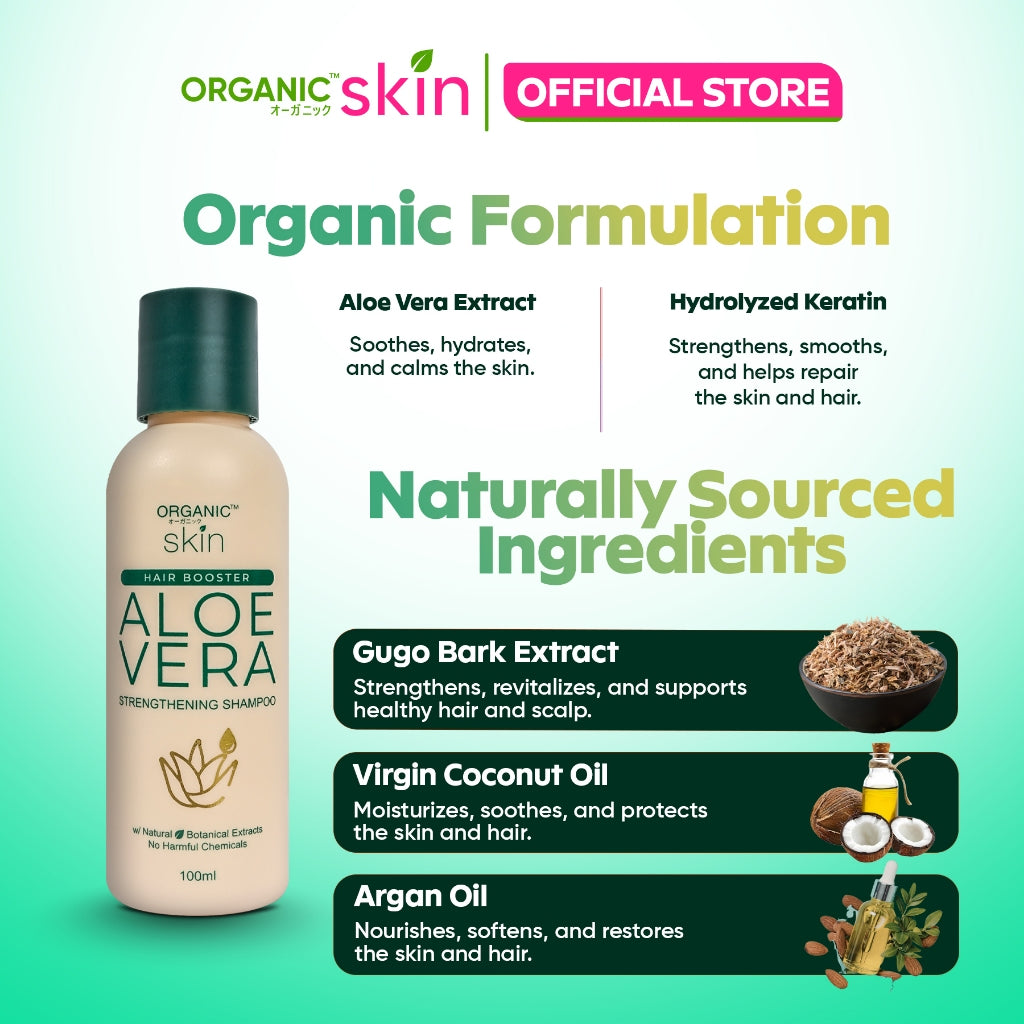 Organic Skin Japan Hair Booster Aloe Vera Thickening Shampoo 100ml
