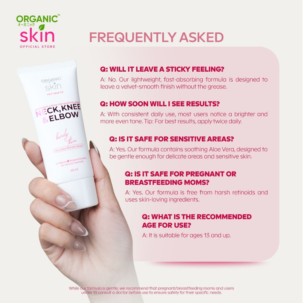 Organic Skin Japan Neck, Knee & Elbow Lightening Cream 50ml Whitening Cream Set of 2