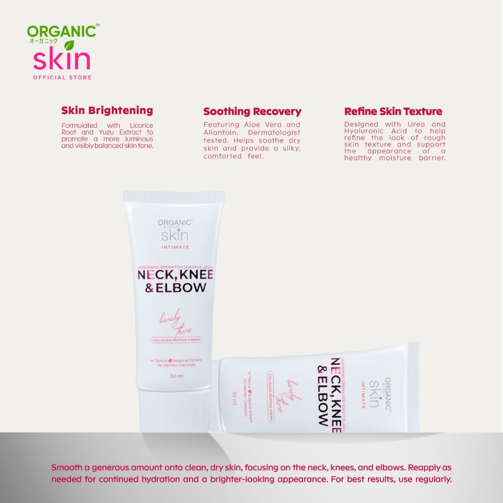 Organic Skin Japan Neck, Knee & Elbow Lightening Cream 50ml Whitening Cream Set of 2