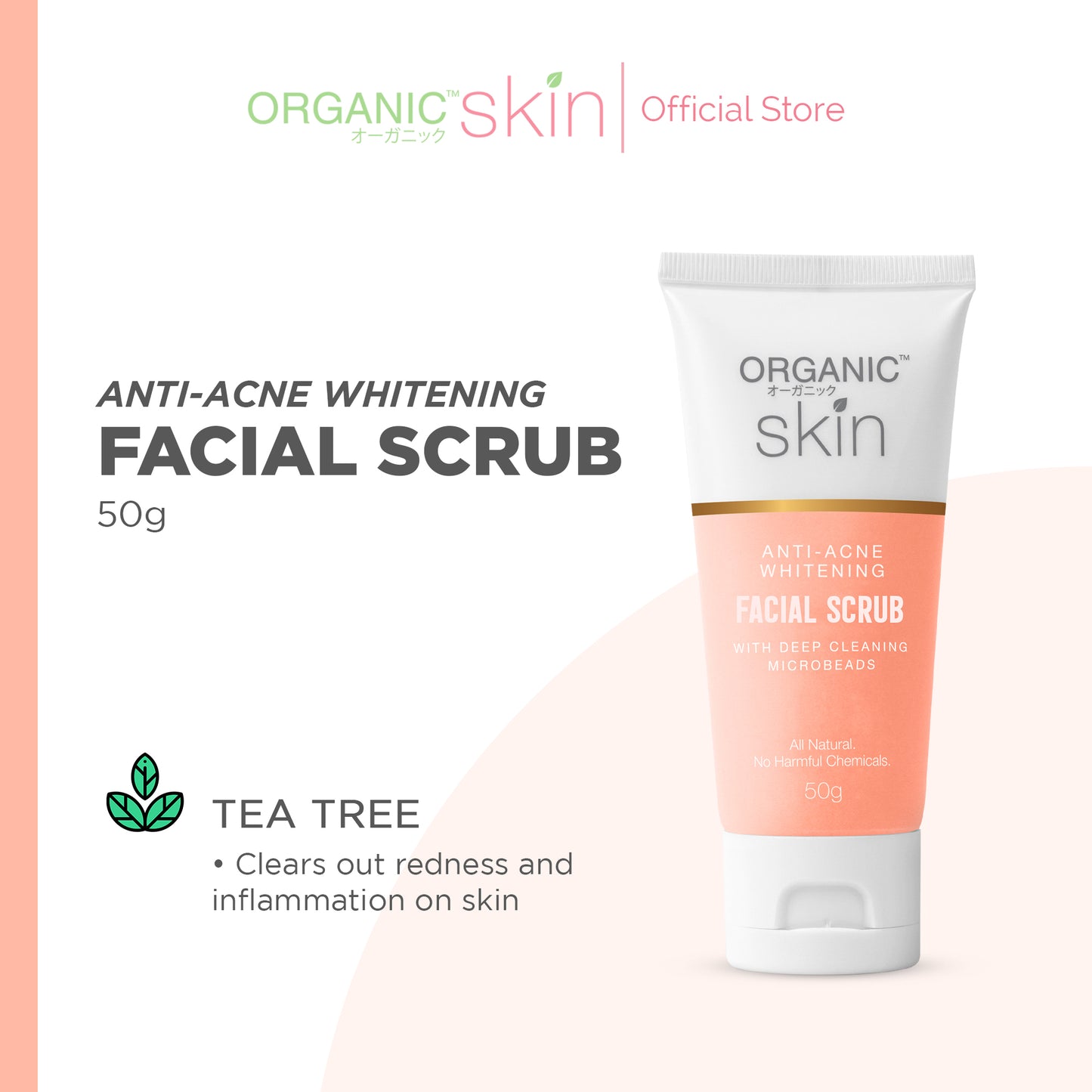 Organic Skin Japan Antiacne Whitening Facial Scrub (50g)