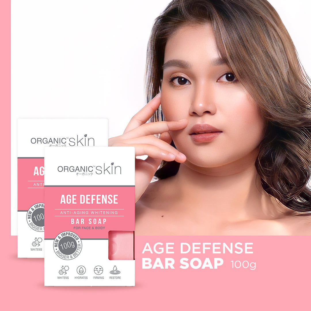 Organic Skin Japan Age Defense AntiAging Whitening Soap 100g Anti Aging Set of 2