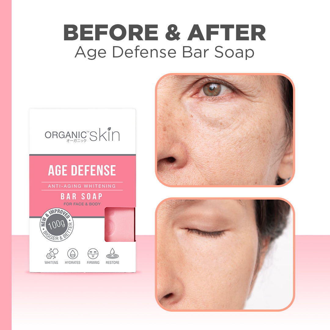 Organic Skin Japan Age Defense AntiAging Whitening Soap 100g Anti Aging Set of 2