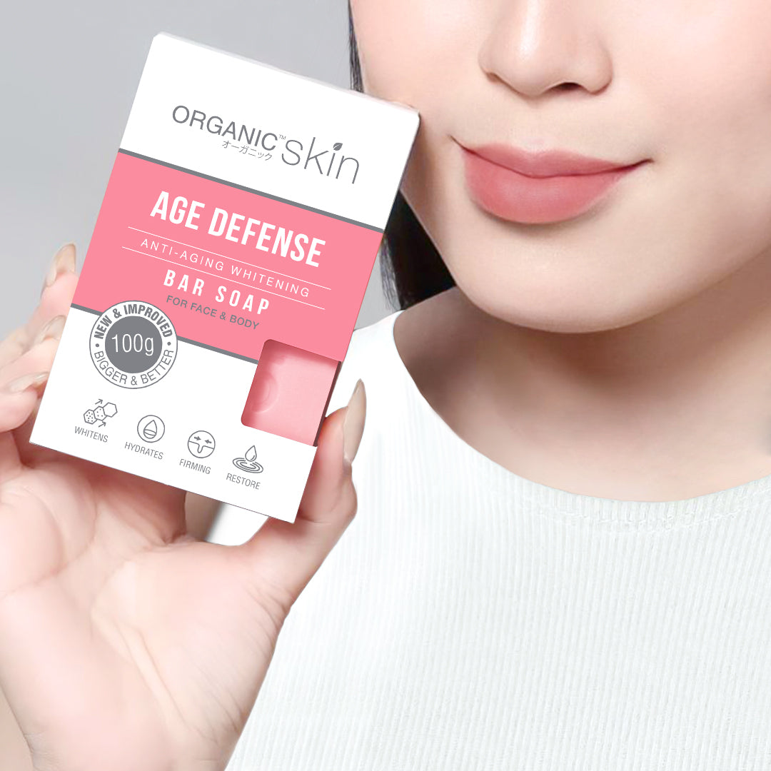 Organic Skin Japan Age Defense AntiAging Whitening Soap 100g Anti Aging Set of 2