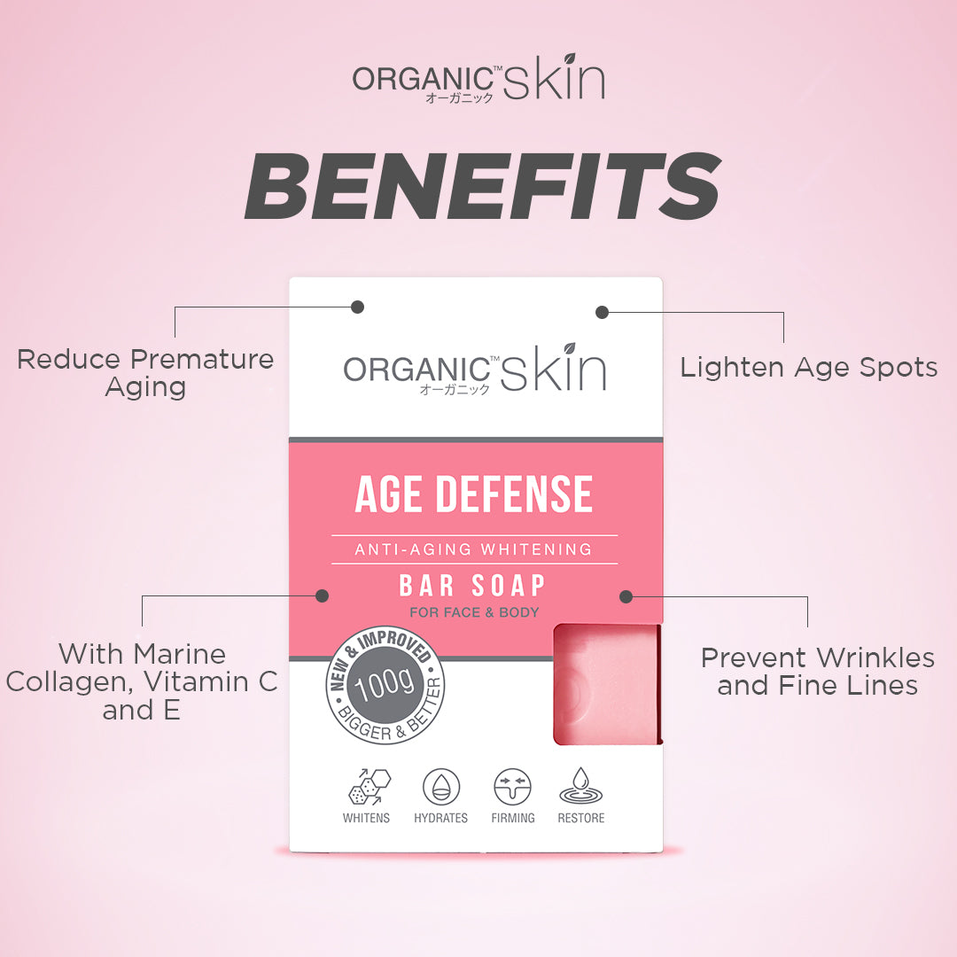 Organic Skin Japan AntiAging Whitening Soap Anti Aging (set of 3, 100g each)