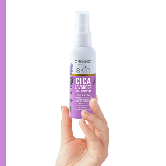 Organic Skin Japan Cica Lavander Soothing Spray (60ml) Face Mist Spray Bottle with Lavender Scent