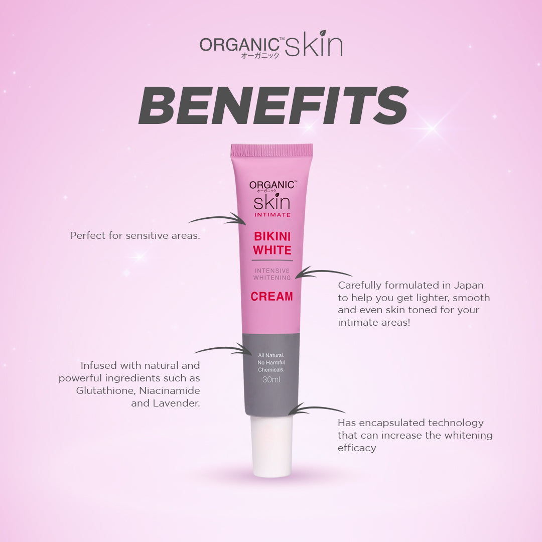 Organic Skin Japan Bikini Whitening Cream Inner Thigh Intimate Area Lightening Cream 30ml