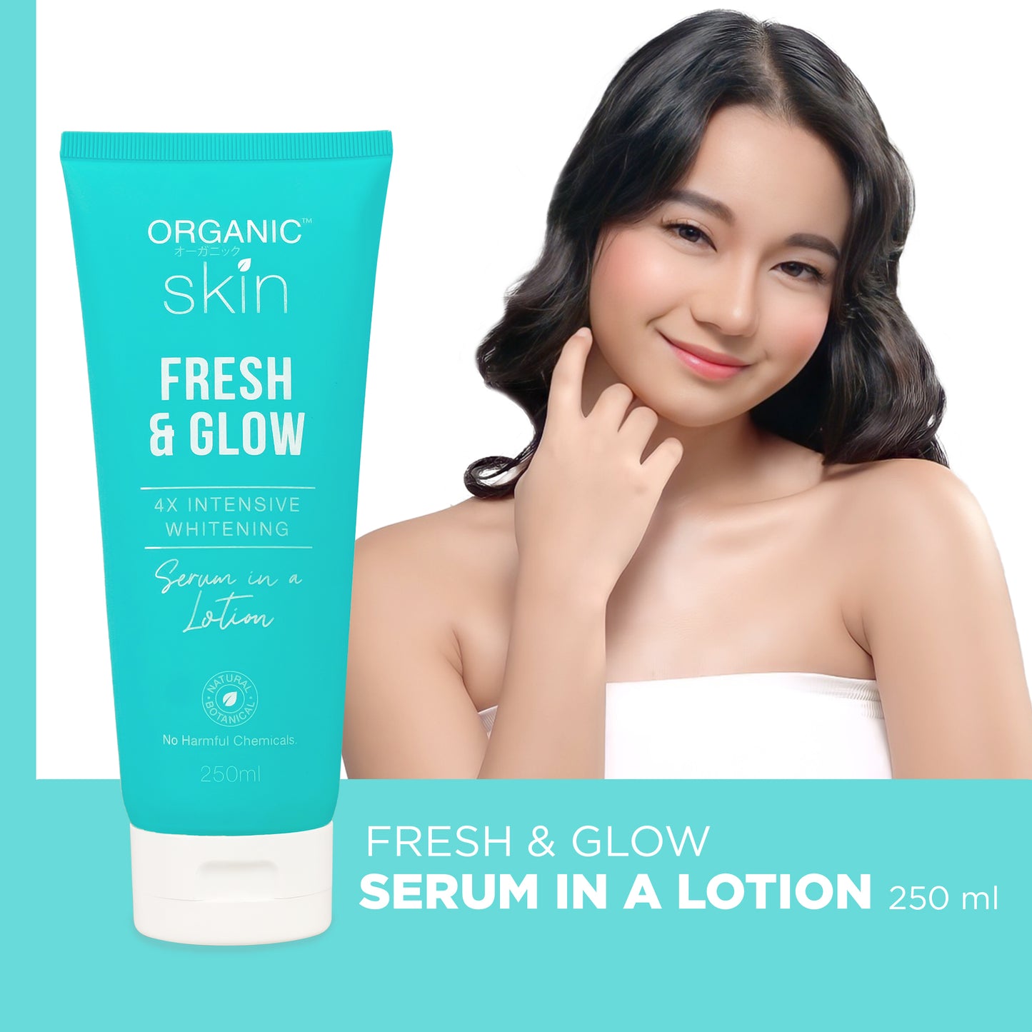 Organic Skin Japan Fresh & Glow 4x Intensive Whitening Serum in a Lotion with Vitamin C (250ml)