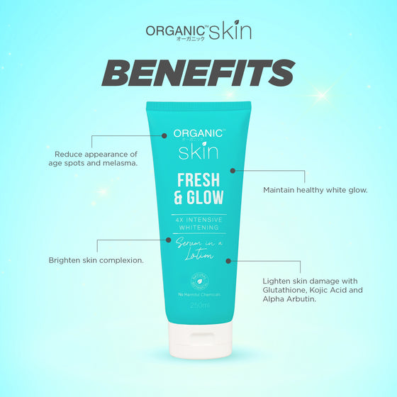 BUY 1 TAKE 1 Organic Skin Japan Fresh & Glow 4x Intensive Whitening Serum in a Lotion (250ml)