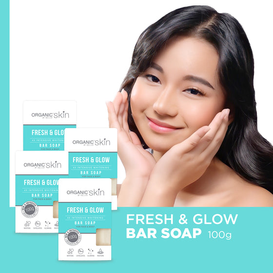 Organic Skin Japan 4x Whitening Soap with Kojic + Vitamin C (set of 4, 100g each)