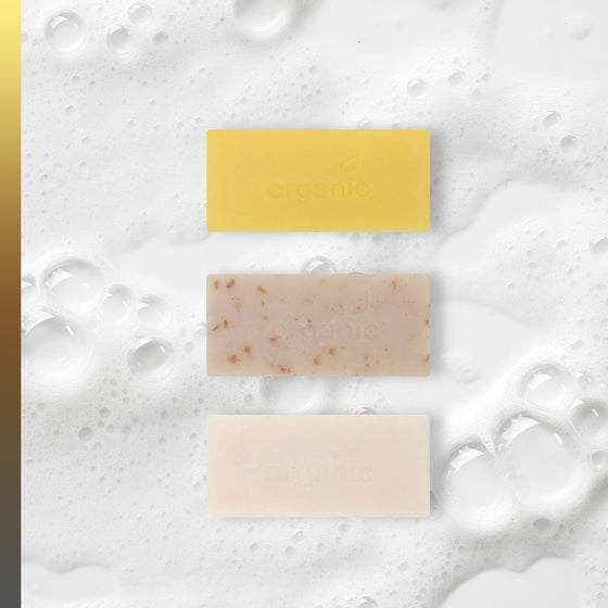 Organic Skin Japan 100% Natural Herbal Soap Set (Noni, Lemon, Oatmeal Soaps)