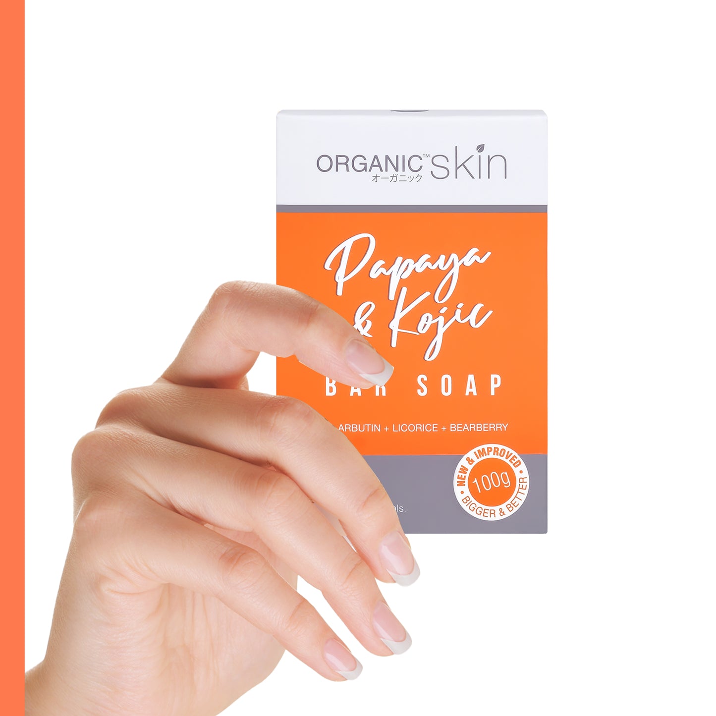 Organic Skin Japan Papaya & Kojic Whitening Soap with Arbutin (100g)