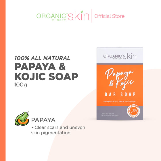 Organic Skin Japan Papaya & Kojic Whitening Soap with Arbutin (100g)