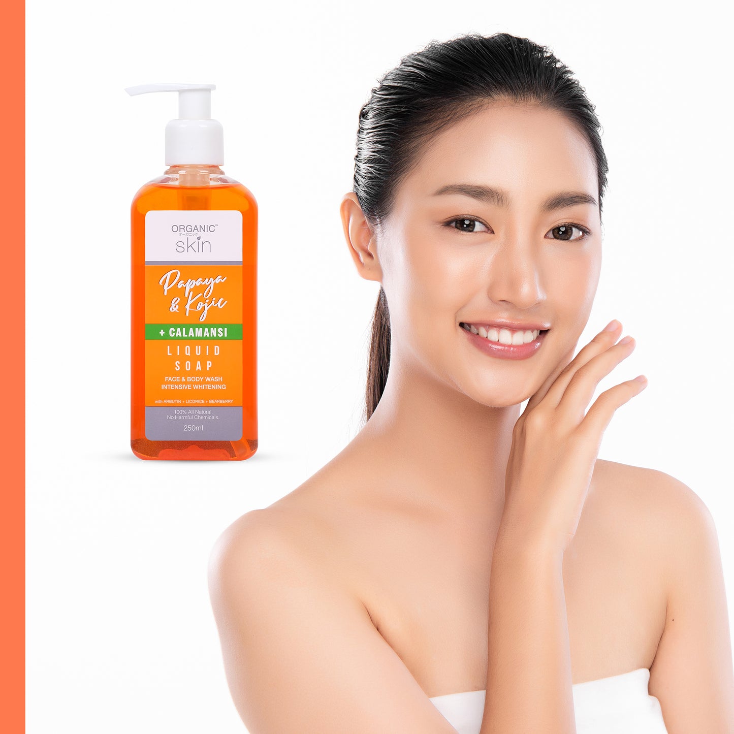 Organic Skin Japan Papaya & Kojic + Calamansi Liquid Soap 250 ml Moisture Face and Body Wash