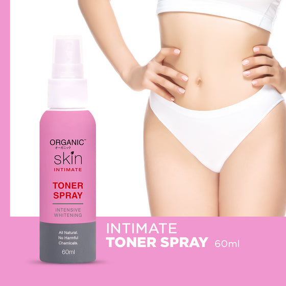 Organic Skin Japan Intimate Toner Spray 60ml Intensive Whitening Inner Thigh Area Lightening Toner