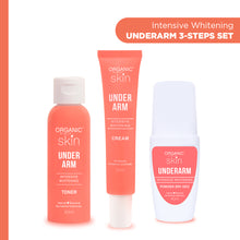 Load image into Gallery viewer, Organic Skin Japan Intensive Whitening Underarm 3-Steps Kit with Under Arm Deodorant Roll on, Cream and Toner
