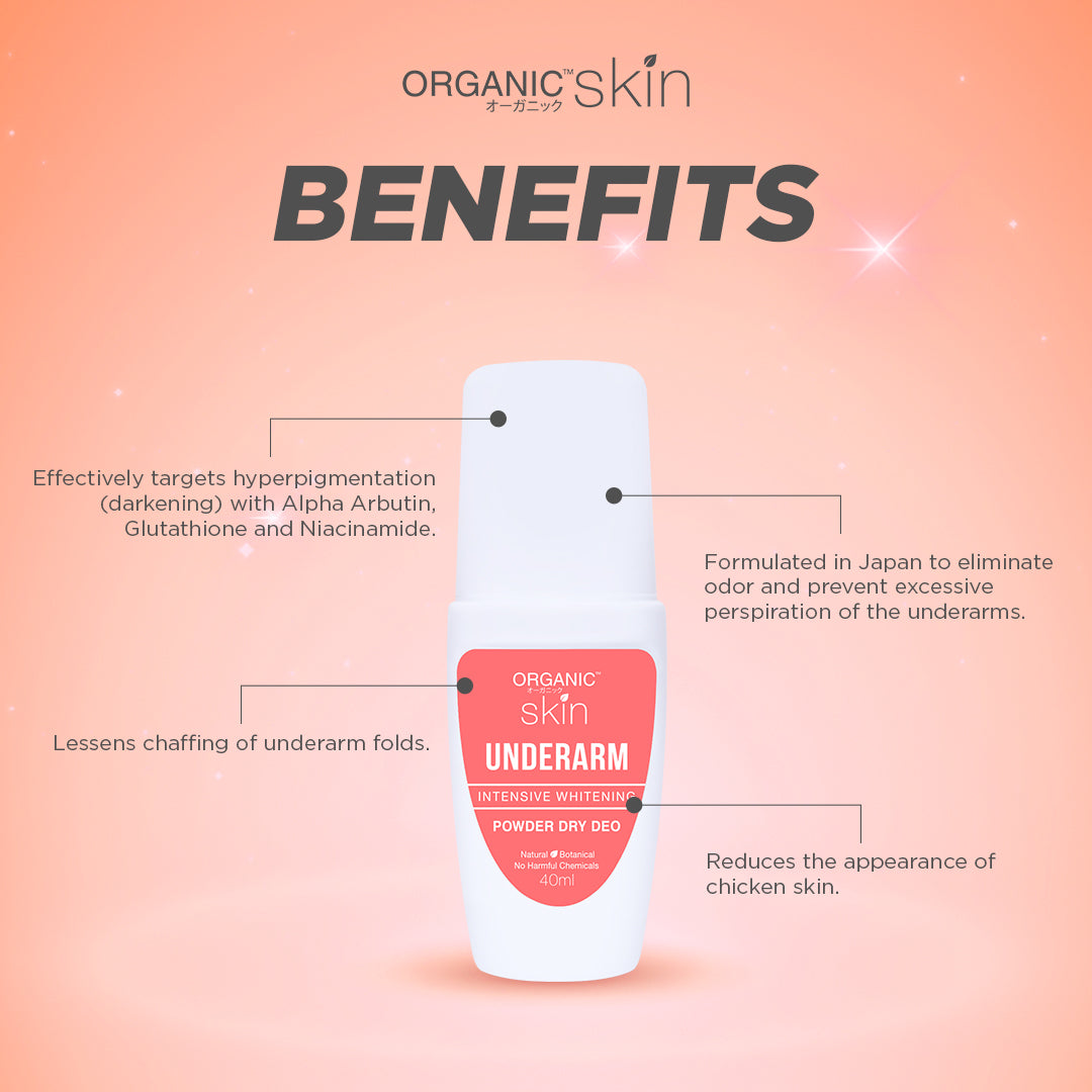 Organic Skin Japan 4x Intensive Whitening Powder Dry Deodorant (set of 2, 40ml each)