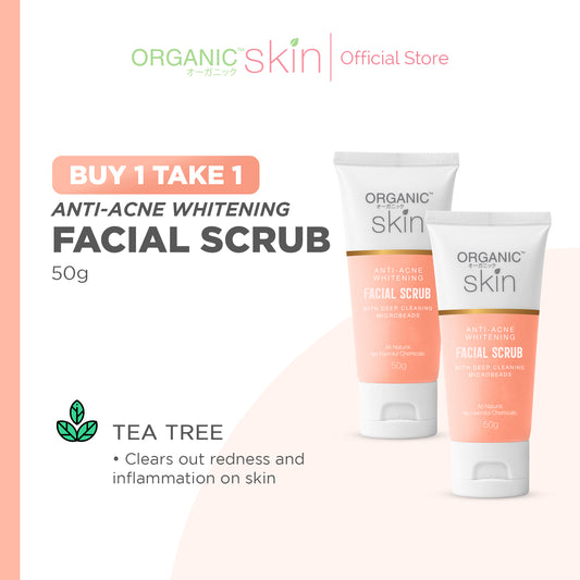 Organic Skin Japan Antiacne Whitening Facial Scrub (50g) Anti Acne Set of 2